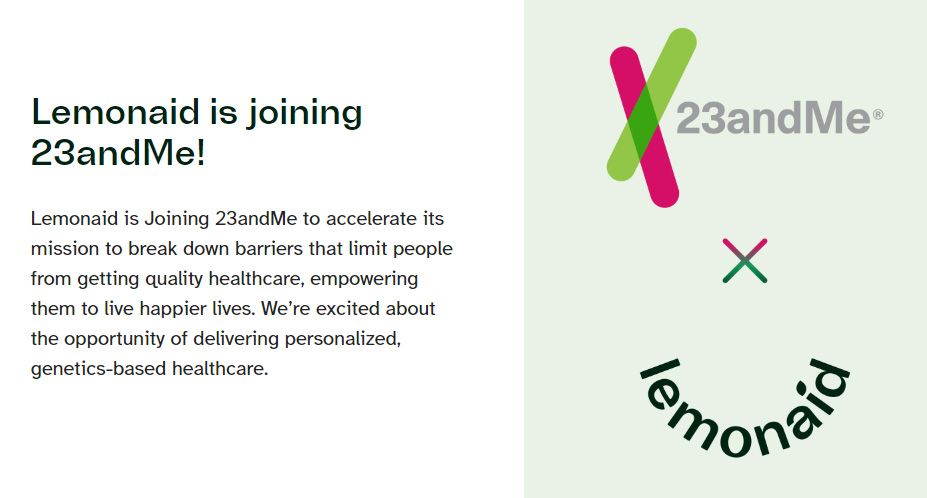 Lemonaid joins 23AndMe