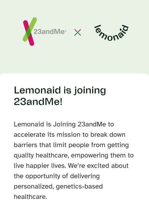 Lemonaid joins 23AndMe