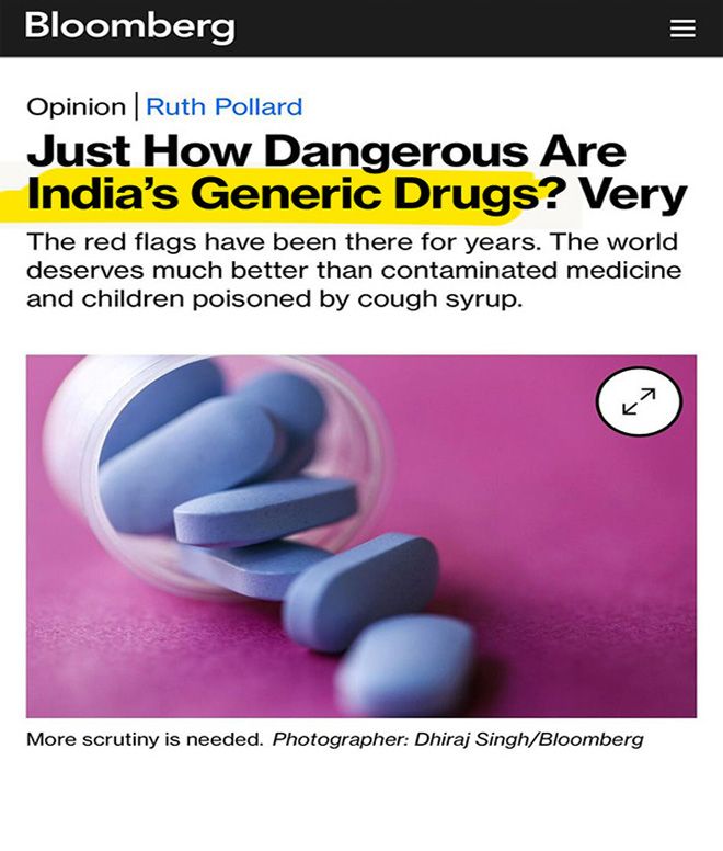 bloomberg - just how dangerous are India's generic drugs very 