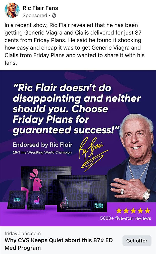 Friday Plans - Facebook ad. with Ric Flair