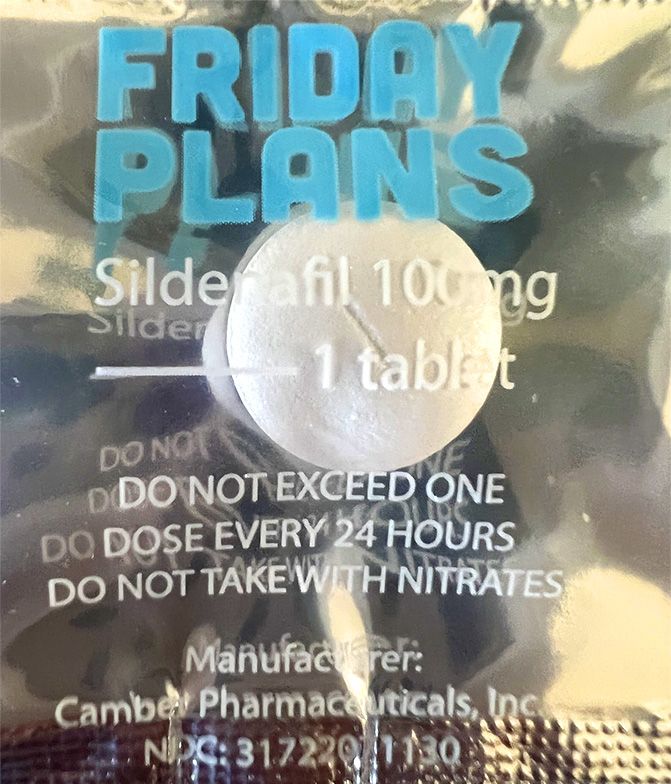 Friday Plans - packaging with white pill