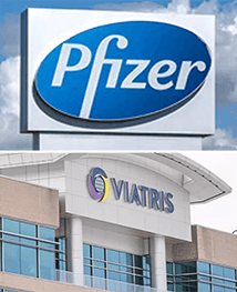 Pfizer & Viatris building logo signs