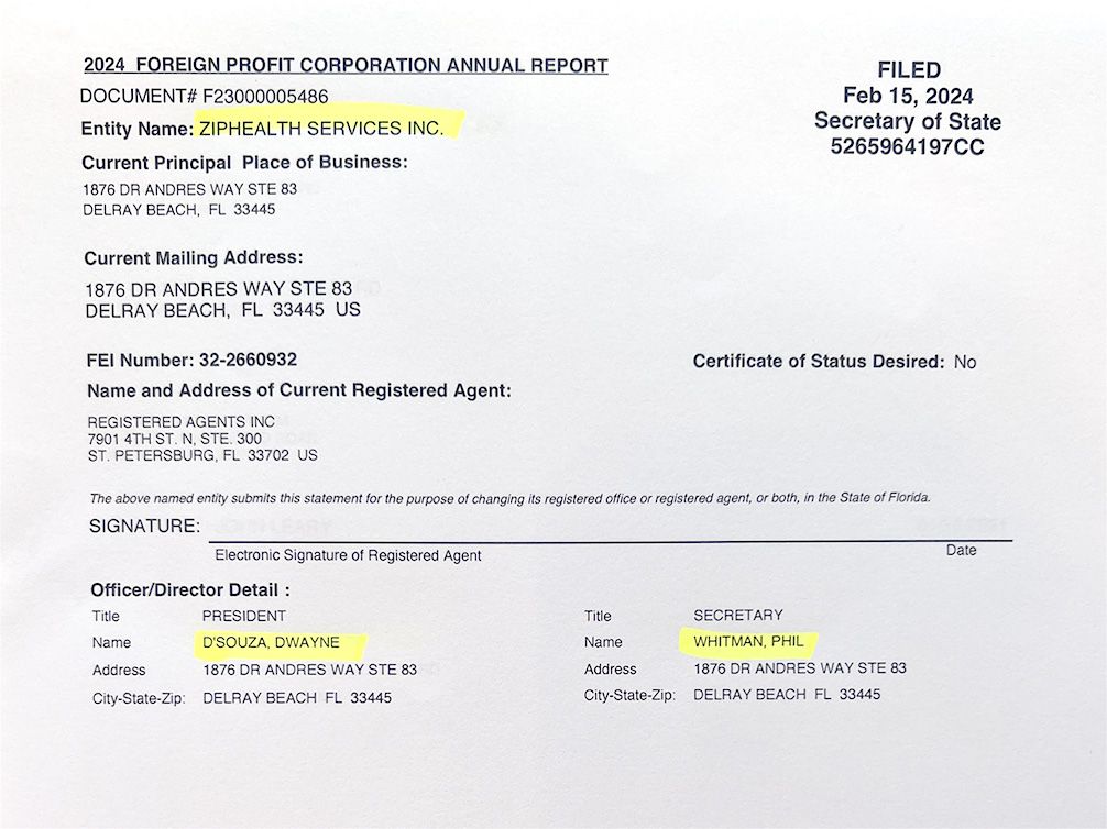 RocketRx Florida profit document