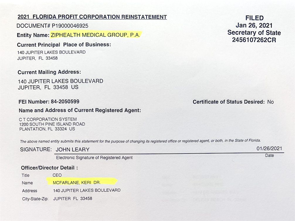 RocketRx Florida profit document