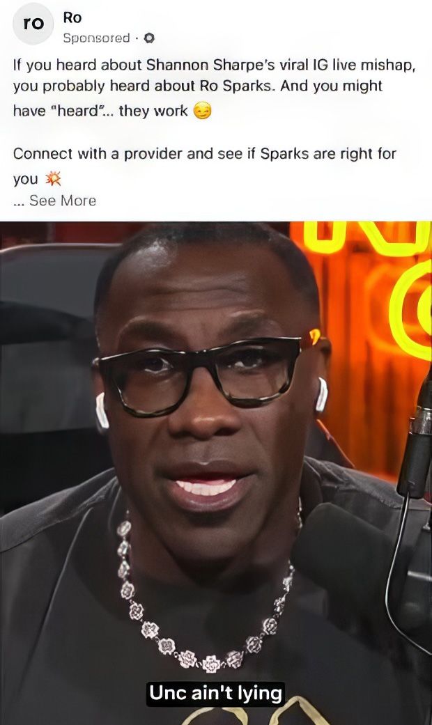 Roman - Facebook sponsored ad - Shannon Sharpe