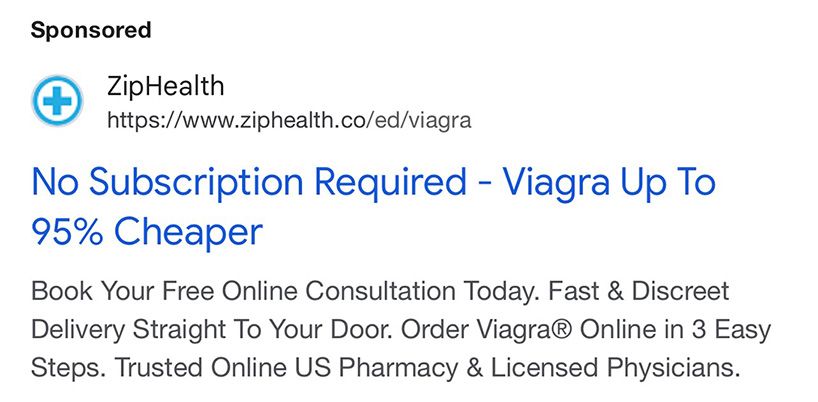 ZipHealth - Facebook ad. no subscription required