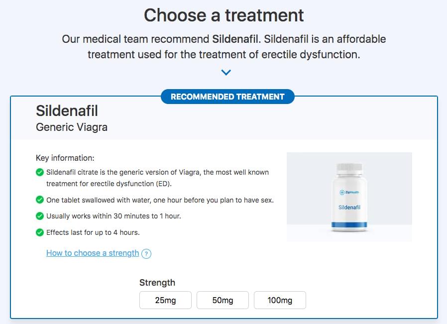 ZipHealth sildenafil bottle